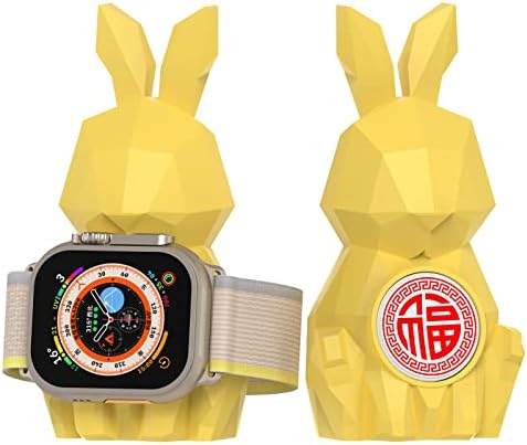 Поставка за зарядно устройство MOSHOU Геометричен Rabbit Design за Apple Watch, която е съвместима с iWatch