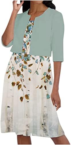 Женствена рокля от Ликра с кръгло деколте, Комплекти за Рокли За Бала, Комплекти, Рокли с ръкави-кардиганами