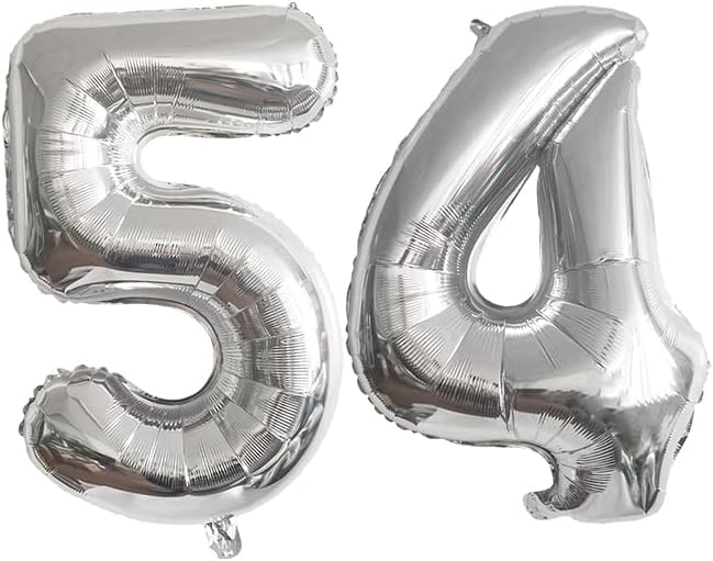 ESHILP 40-Инчов Балон с номер от Фолио, Балон с номер 54, Гигантски Въздушен Балон с Номер 54, Балон за Украса на Парти в 54-тия Рожден Ден, Годишнина от Сватба, Абитуриентски