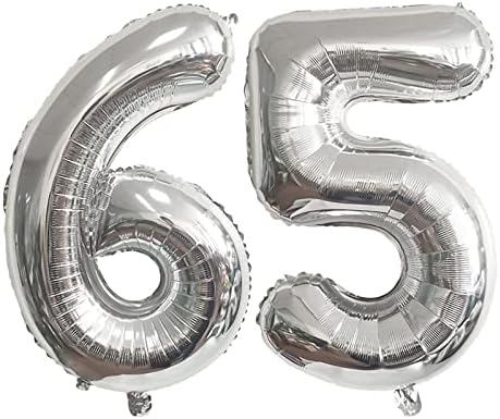 ESHILP 40-Инчов Балон с номер от Фолио, Балон с номер 65, Гигантски Въздушен Балон с Номер 65, Балон за Декорация