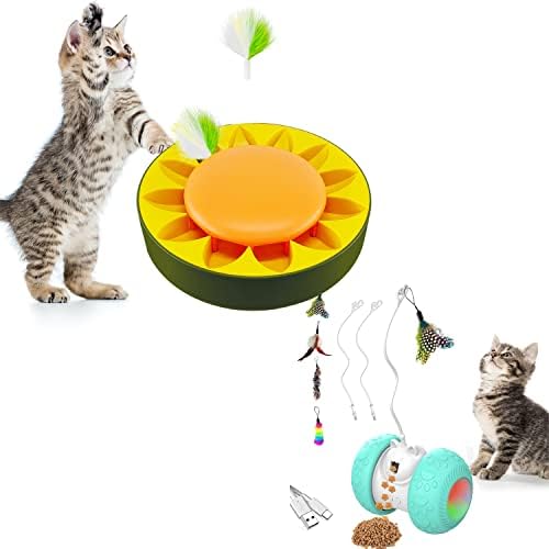 Интерактивни играчки Yeelan за котки в затворени помещения /Коте, Автоматични Играчки от Котешки пера и Автоматизирани