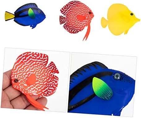 Yardwe 3 бр. Светещи Изкуствени Риби Декор за Животни Океански Декор Силиконови Играчки Artificiales para Морски