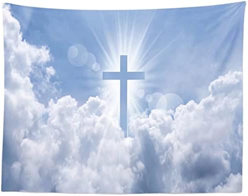 Небесен Фон Плат BELECO 10x8ft Исус Християнски Кръст, на Фона на Светите Духове на Великден Фон Християнската
