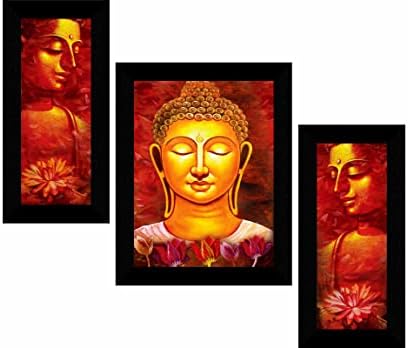SAF комплект от 3 Буди за съвременно изкуство стенни картини за декорация на дома 13,5x22,5 инча