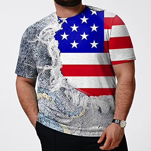 Тениска с Флага на САЩ за Мъже, Подарък Тениска на Ден в памет на 4-ти юли, Ежедневни тениски с Къс Ръкав на