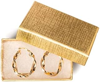 Луксозни Картонени Кутии за бижута Gold 100 В опаковка, 2,5 x 1,5 x 1 инч, Картонен Ковчег За бижута, Изпълнен