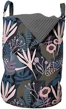 Чанта за дрехи Ambesonne с цветен модел, Абстрактна Тропическа природа, Пълна с Екзотична Зеленина под формата