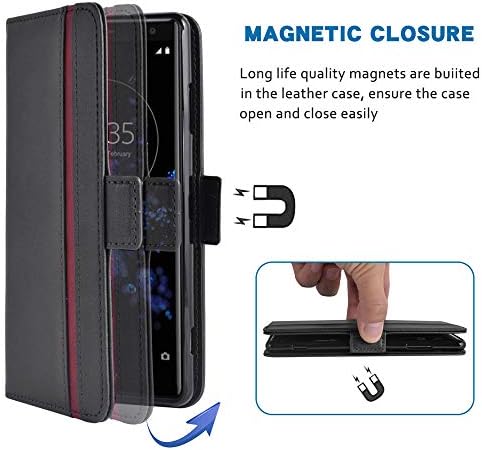 Калъф за телефон за Мото G6, една чанта-портфейл с панти капак, Отделения за кредитни карти, изкуствена кожа,
