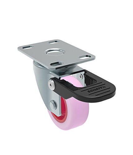 Schioppa, GL 210 Citrus Pink FPI, завъртащо се на Спирачното колело с диаметър 2 инча (50 мм), Полиэтиленовое колело Без маркировка, 90 килограма, Плоча: 2 x 2-1 / 2 (BH 1 x 2)