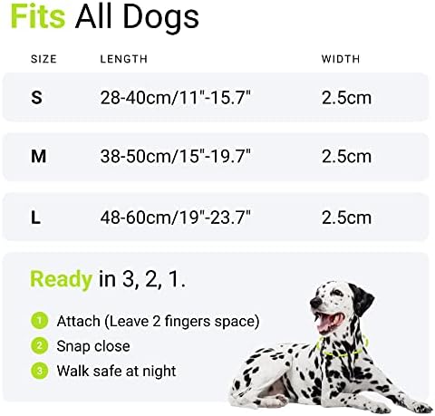 Нашийник за кучета с тяговой led подсветка - 3 режима на осветление за нощни разходки, Водоустойчива акумулаторна