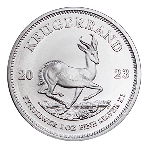 2023 Южна Африка Сребърни монети, в кюлчета Крюгерранда с тегло 1 унция, Лъскава, без да се прибягва, със сертификат