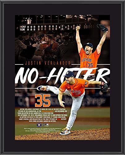 Сублимированная плакат на Джъстин Верлендера Хюстън Астрос с размер 10,5 x 13, 3-ти в кариерата Без нападател - указателни Табели и колажи играчи от MLB