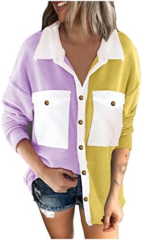Блузи с ръкави 3/4, Женствена Рокля с цветен блок и V-образно деколте, Топ Трапецовидна форма, Приталенные Еластични