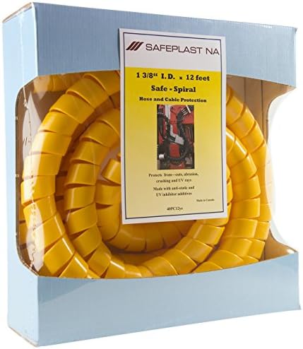 Защитно фолио за маркуч с предварително нарязани на спирала, с диаметър 1,5 см, дължина 12 см, Жълта и Защитно