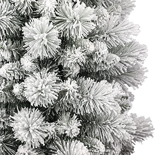 Изкуствена Коледна елха Puleo International 4,5' Flocked Молив със стойка, Зелена, (TFP8305-45)