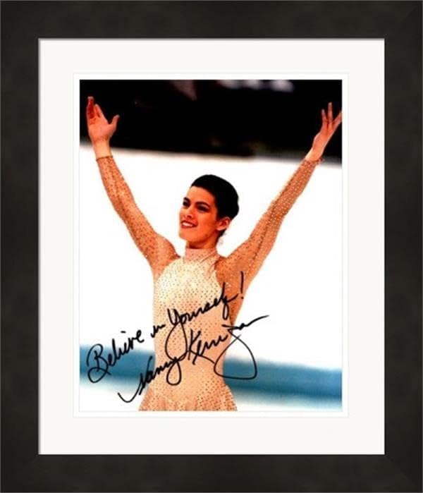 Снимка Нанси Керигън с автограф 8x10 (Фигурно пързаляне САЩ) 3 в матова рамка - Олимпийски снимки с автографи