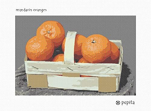 комплект за бродиране pepita: Мандарини, 12 x 8