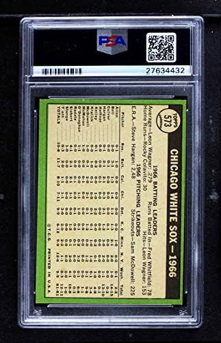 1967 Topps # 573 Отбор Уайт Сокс от Чикаго Уайт Сокс (бейзболна картичка) PSA PSA 7.00 Уайт Сокс