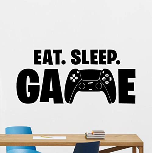 Eat Sleep Играта Стикер На стената Контролер Стикер Геймър Цитат На Стената Винил Плакат Знак Стая Геймър Видеоигри