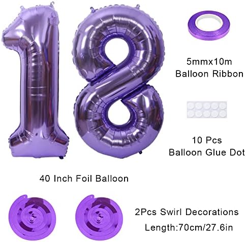 Балон Maigendoo Jumbo 18 с Цифри, 40-Инчовите Балони с Големи Цифри, Голям Гелиевый Балон, Балон от Фолио и