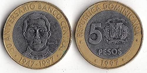 Америка Доминик 5 пико Възпоменателна Монета в два цвята Метална Монета Инкрустиран Монети Чуждестранни Монети