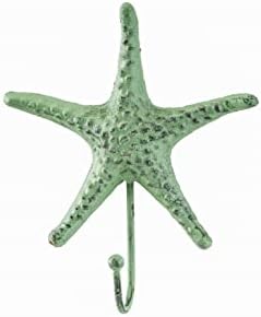 Подаръчен Комплект от 3 Декоративни куки във формата на морски звезди, Закачалка за кърпи, Якета, шапки, Метални куки за дрехи От ултра силна чугун, Стенни Закачалка