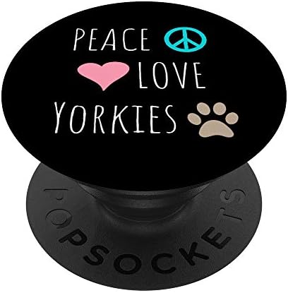 Peace Love йоркширски Териери Сладък Териер Куче, Кученцето е Любител на домашни животни PopSockets PopGrip: