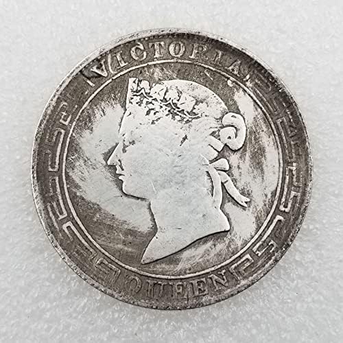 Старинни Занаяти 1867 Хонг Конг Възпоменателна Монета От Месинг, Посеребренный Состаренный Сребърен Долар 0139