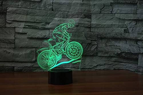 Jinnwell 3D Мотоциклет, автомобил, лека нощ Лампа Илюзия 7 Цвята което променя Сензорен Прекъсвач Тенис на Украсата