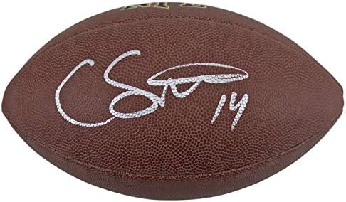 Broncos Кортленд Сътън Подписа Wilson Super Grip Футбол Nfl БАН или JSA - Футболни топки с автографи