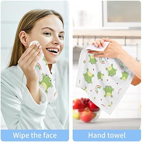 Гъба Kigai 2 опаковки с Мультяшными Жаби – Меки Кърпи За лице, За фитнес, Хотелски и спа качество, Кърпи за