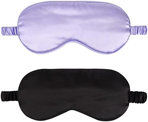 2 опаковки Копринени маски за сън, Маска за очи за сън, Еластична затемняющей маска за очи и превръзки на очите