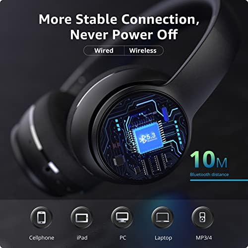 Безжични слушалки в ушите DOQAUS Bluetooth 5.3, време на възпроизвеждане на Bluetooth-слушалки 40 часа с 3 режима