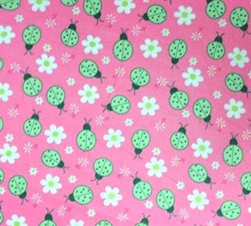 Руното плат Pico Textiles Lady Bugs & Daisy Фуксия - 3 Ярд /Мультиколлекция - Стил на PT845