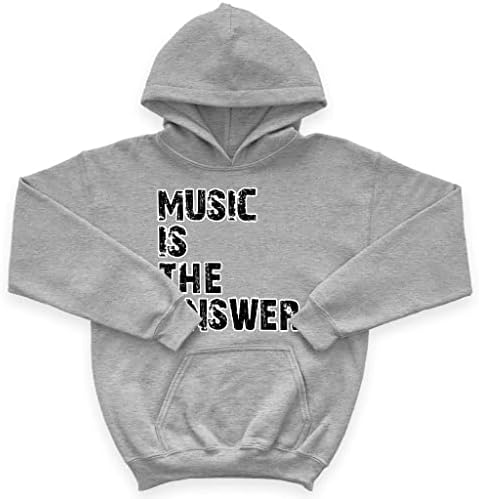 Детска hoody с качулка от порести руно Music is the Answer - Минималистичная Детска hoody с качулка - Word Art