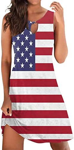 Купувайте дамски рокли Ден на независимостта в Америка, 4 юли, сарафан в стил бохо с принтом и шарени риза