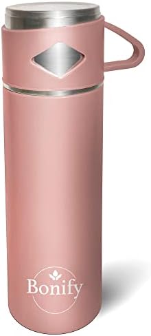 Термос Bonify с вакуумна изолация от неръждаема стомана с чаша - 700 мл / 23,7 грама - За топли и Студени напитки