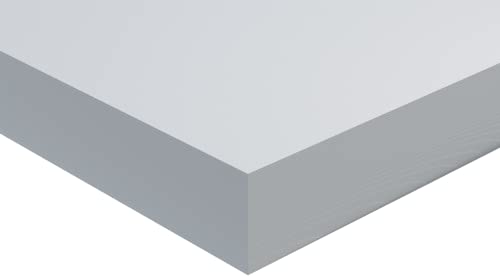 Дъска от разпенено PVC, Бяла, с дебелина 1/4 инча (0,25 инча, 6 мм), 30 W x 42Д