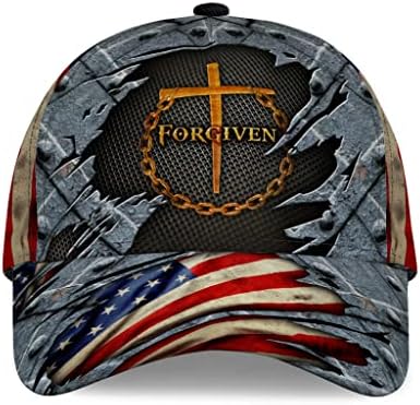 God Jesus Forgiven Класическа Шапка в стил Гръндж Метъл, бейзболна шапка с принтом по цялото Тяло, Класически