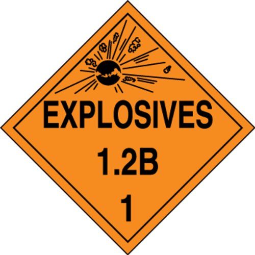 Accuform MPL110CT50 PF-Картонена плакат клас на опасност 1 / дивизия 2B с думите Взривни вещества 1.2 B 1 с