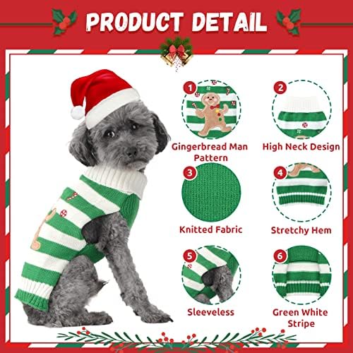 ABRRLO/ Коледни Пуловери за кучета, Сладък Човечето Човече, Коледни Пуловери в Лента, за Кучета, Котки, Топло
