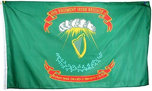 Флаг на Ирландската бригада 69-и полк от супер полиестер размер 3x5 инча на закрито и на открито