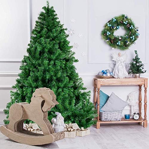 6-Подножието Навесная Изкуствена Коледна елха Премиум-клас, Еко Декор от Коледното бор Зелен цвят с лека Събрание,