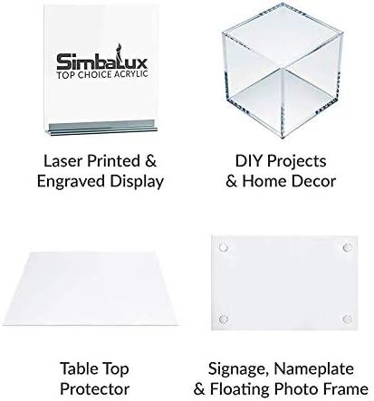Акрилен лист Zerobegin Прозрачна плоча от плексиглас, със защитно хартия, Лесно се реже, diy и професионални