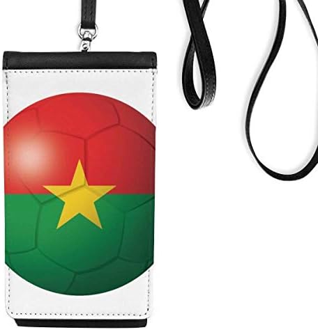 Буркина Фасо Национален Флаг Футбол Телефон В Чантата Си Портфейл Окачен Мобилен Калъф Черен Джоба