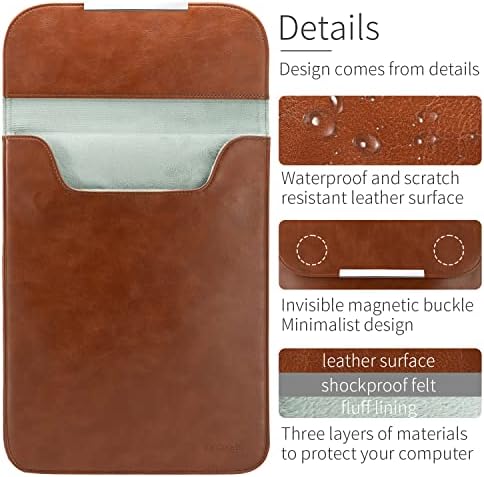 13-Инчов Калъф за лаптоп, Водоустойчива Чанта от изкуствена кожа за MacBook Pro 2020 MacBook Air Лаптоп Surface,