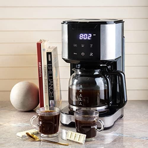 Капельная Tea Mixpresso На 12 Чаши С LCD Сензорен дисплей и Wi-Fi, Програмируем, кана за Кафе, Гарафа Borosilicate