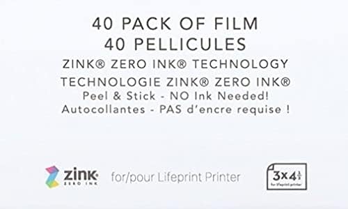 Lifeprint 40 Опаковки филм за фото - и видеопринтера разширена реалност Lifeprint. Филм с лепкава подложка с
