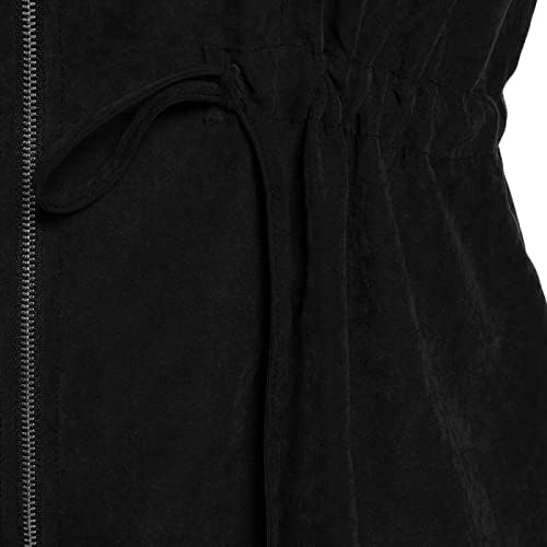 Дамски Топло Палто с качулка Голям Размер, Модни Блузи с качулка на цип Отпред и Шнурком С Дълъг Ръкав, Блузи