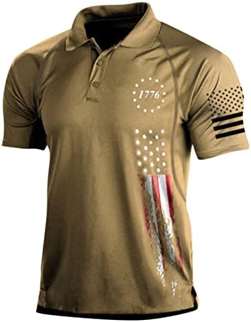 RTRDE Мъжки Ризи Поло Европейски и Американски Ретро Открит Топ С Дигитален Печат, Тениски С Къс Ръкав